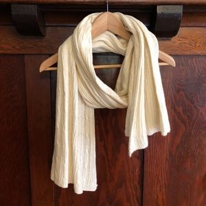 White knit scarf